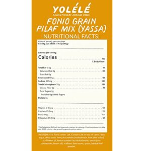 Yolélé Fonio Grain Pilaf Mix African Supergrain Ancient Grains Organic Gluten-Free Non GMO Vegan Protein Fiber Super Food Paleo-Friendly Rice Alternative, Yassa Onion, Lime, and Chili 2-Pack - Image 4