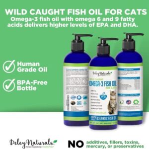 Deley Naturals Wild Caught Fish Oil for Cats - 16oz - Omega 3-6-9, GMO Free - Reduces Shedding, Supports Skin, Coat, Joints, Heart, Brain, Immune System - Highest EPA & DHA Potency – Pure Fish Oil - Image 6