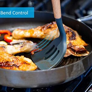 Silicone Cooking Utensils Set (6 pcs) Natural Wood Kitchen Utensils – Eco Friendly & BPA Free, Non Scratch & Non Stick Easy Grip Cooking Tools And Best Kitchen Gadgets Tools for Cookware - Image 6