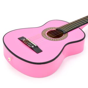 30" Wood Classical Guitar with Case and Accessories for Kids/Girls/Boys/Beginners (Pink) - Image 5